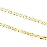 14K Yellow Gold Solid Flat Anchor Link Chain - 16 inches