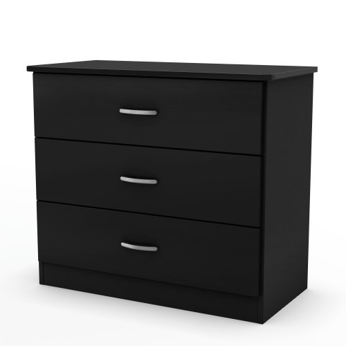 South Shore Furniture Smart Basics Collection 3-Drawer Chest, Black