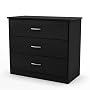 South Shore Furniture Smart Basics Collection 3-Drawer Chest, Black