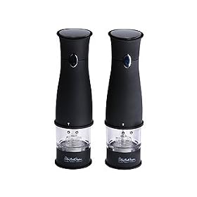 ANTONY WORRALL THOMPSON: BLACK ELECTRIC SALT & PEPPER MILLS