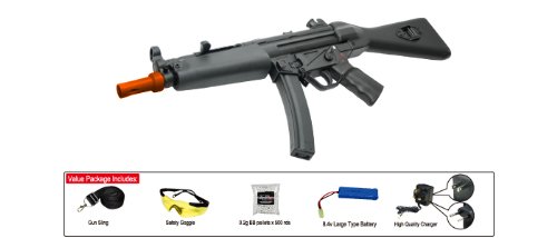 Classic Army Sportline BT5A2 Wide Forearm AEG Electric Airsoft Gun w/ Metal Body Value Package