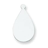 14K White Gold Teardrop Stamping Disc