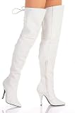 Legend-8899 Pig Leather Pull on Thigh High Boot With Lacing Detail At Back