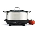 West Bend 84866 6-Quart Versatility Slow Cooker with Glass Cover, Stainless