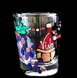Wine Festival Design - Hand Painted - Collectible Shot Glass - 2 oz. Wine Festival Design - Hand Painted - Collectible Shot Glass - 2