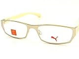  - Puma 15205 PU15205 BE Satin Antique Gold/Beige Optical Eyeglasses Frame 52-17-135