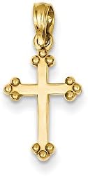 14k Budded Cross Charm,