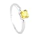 Silver Princess Cut November Yellow Citrine Birthstone Child Ring