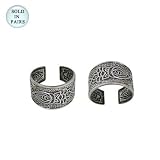 Antique Flower Design Sterling Silver Ear Cuffs