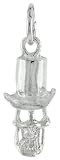 Sterling Silver 5/8" (16 mm) Skull with Top Hat Pendant