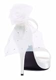 Ellie Shoes - 451-Bride, 4.5 Bride Sandal with veil on back of shoe- a new and fresh Wedding Shoe