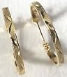 Monet Leaf Diamond Hoop Earrings 14KT GOLD FILLED GOLDTONE