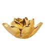 Set of Two Metallic Gold Ceramic Lotus Tea light Holders