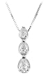 14k White Gold, 3-Stone, Teardrop Pendant (1/2 cttw, I Color, I1 Clarity)