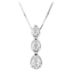 SAVE $280.01 - 14k White Gold, 3-Stone, Teardrop Pendant (1/2 cttw, I Color, I1 Clarity) $669.99