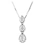 14k White Gold, 3-Stone, Teardrop Pendant (1/2 cttw, I Color, I1 Clarity)