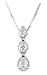 14k White Gold, 3-Stone, Teardrop Pendant (1/2 cttw, I Color, I1 Clarity)
