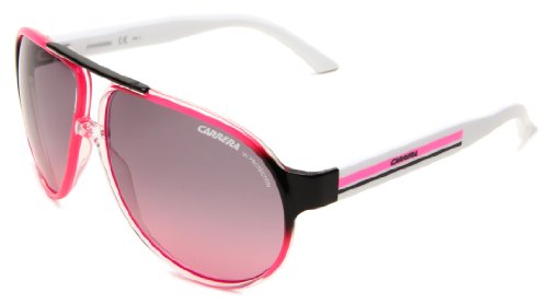 Carrera Forever Mine/S Aviator Sunglasses,Crystal Flourescent Fuschia  &  White Frame/Grey  &  Fuschia Lens,One Size
