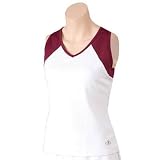 balle de Match Racer-Yip Women's Tennis Tank Top - White/Burgundy - W06305-WBG