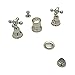 Rohl AC595X-STN R942813 Ac595X Cisal Widespread Bidet Faucet with Metal Cross Handles, Satin Nickel