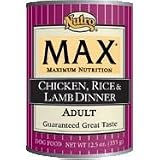 Nutro Max Adult Chicken, Rice and Lamb Dinner Canned Dog Food