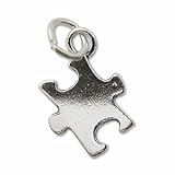 Charm Autism Awareness Sterling Puzzle Piece 16x13mm