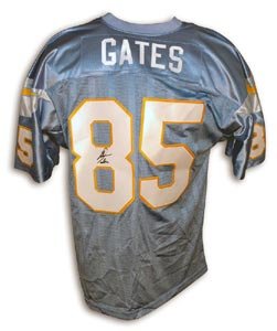 Antonio Gates Signed San Diego Chargers Powder Blue Throwback Jersey