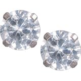 23592 Titanium 07Mm Pair Round Cz Cubic Zirconia Earring