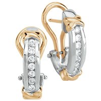 10kt. Two-Tone Gold, 1 2 ct. tw. Diamond Fashion Hoop Earrings by Fred Meyer Jewelers