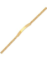 BRI Jewelry 14K Yellow Gold 7" Shiny Diamond Cut Royal Rope Chain ID Bracelet with Box Catch Clasp