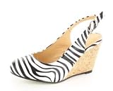 Andres Machado Womens Zebra Wedge Pumps Cork-Look #AM458