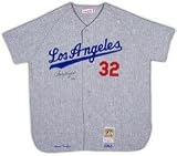 SANDY KOUFAX AUTOGRAPHED LOS ANGELES DODGERS 1963 GRAY JERSEY UDA