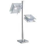 2-Light Chrome Table Lamp with Glass Shade