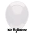 100 Party Balloons - 11" Round Latex, Crystal Clear