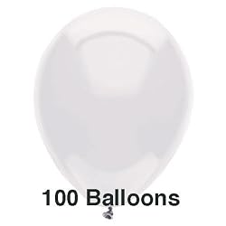 100 Party Balloons - 11" Round Latex, Crystal Clear