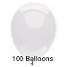 100 Party Balloons - 11" Round Latex, Crystal Clear