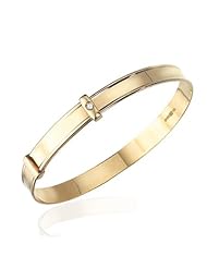 Childrens Jewelry - 0.01 Cts Diamond Blank Band Bangle 14K Yellow Gold