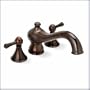 Oil Rubbed Bronze Tub Filler Faucet - Twin Lever Handle Widespread