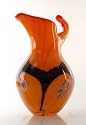 Glass Orange Vase Pitcher Beautiful 100% Handblown Art X591