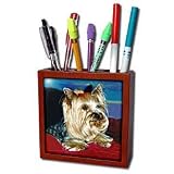 Dogs Yorkshire Terrier - Yorkshire Terrier - Tile Pen Holders-5 inch tile pen holder