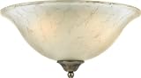Quoizel DH1616AN Duchess 8-Inch Large Flush Mount with Grey Marble Glass, Antique Nickel