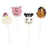 Sale 12 Farm Animal Lollipops - Farm Party Favor Candy Pops by toyco