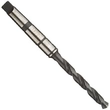 Cleveland 2490 High Speed Steel Taper Shank Drill Bit with Retaining Rings, Coolant Through, Black Oxide, Morse Taper Shank, 118 Degree Notched Point