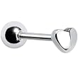 Stainless Steel Heart Barbell Tongue Ring