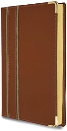 Planner 2015 Leather Luxurious with Golden Borders Color: Light Brown