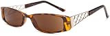 Identity Women's SR4627-2 Fashion Sun Reader With Metal Designed Temples Reading Glasses,Demi Brown/Brown,3.00
