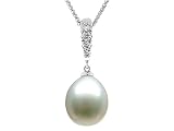 0.15 cts Pearl Pendant - 14kt White Gold FREE GIFT BAG!