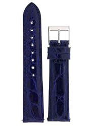 Watchband Genuine Crocodile 18mm Indigo Blue