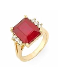 PassionGems 9.30 ct Natural Ruby and Diamond Ring 14k Gold - Size 6