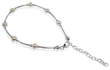 Sterling Silver Faux Pearl 9 9.5 10 Ankle Bracelet With Lobster Clasp